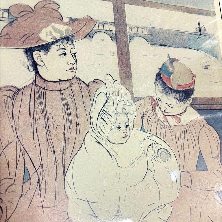 1977 Mary Cassatt In the Omnibus New York Library Art Gallery Poster, Framed