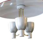 1953 Enameled Pendant Chandelier by Moe Lighting with 3 arms for Dining Room