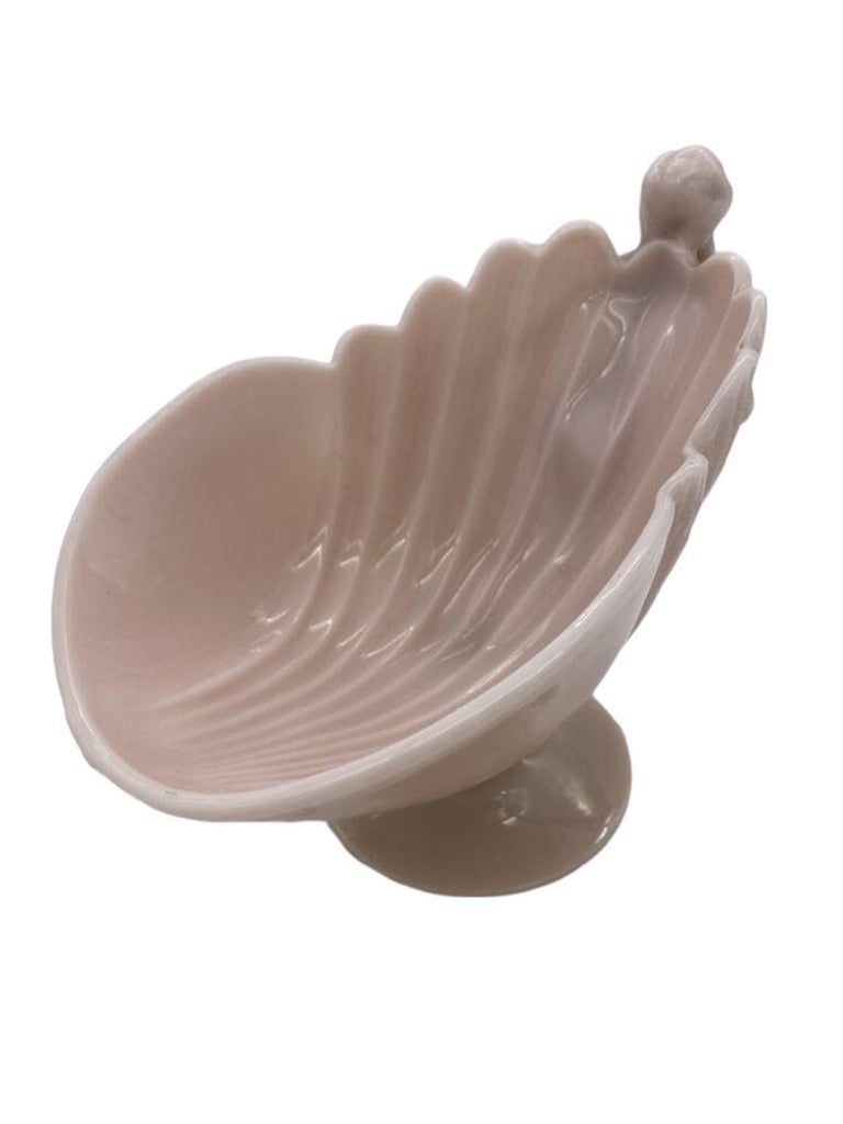 Cambridge Art Glass "Crown Tuscan" Flying Nude w/ Shell Compote