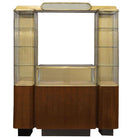 Rare Streamline Art Deco Brass & Oak Double Tower Display Case by Parker Pens
