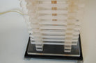 Bespoke Mid-century Stacked Lucite Lincoln Log Table Lamp