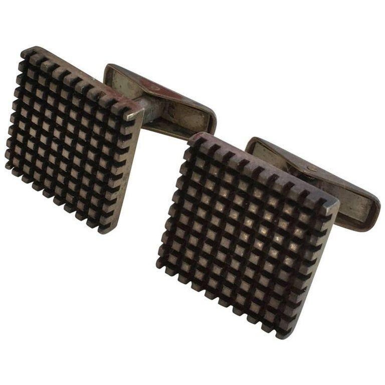 Allan Adler Sterling Silver Modernist Cufflinks, circa 1963