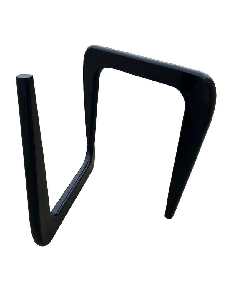Noguchi Style Triangle Glass Top Wide Side Table