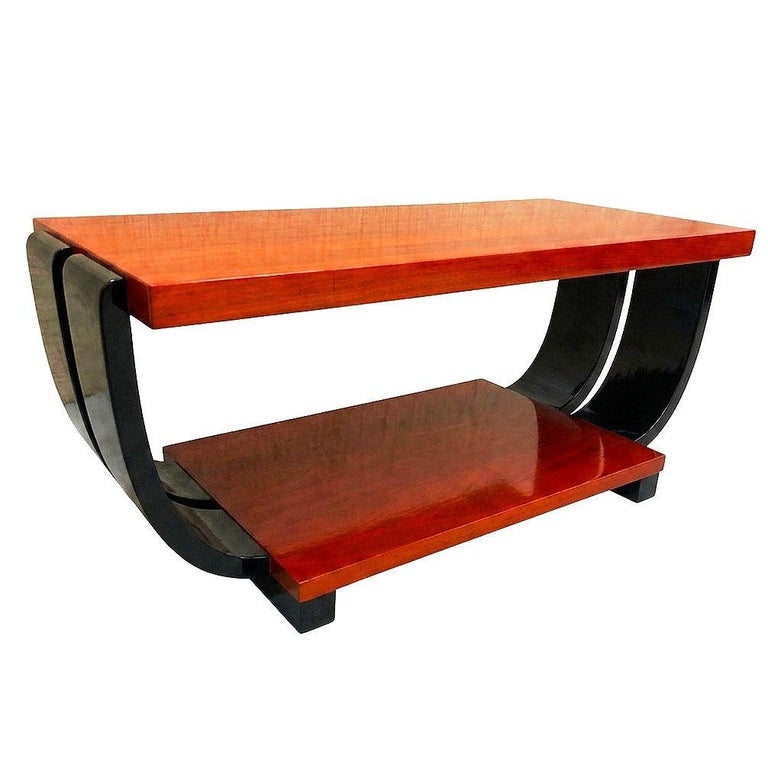 2-Tone Geometric Art Deco Side & Coffee Table by Gilbert Rohde for Brown Saltman