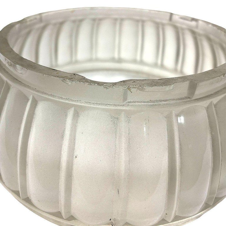 Art Deco Frosted Glass Ceiling Pendant Center Ring Shade