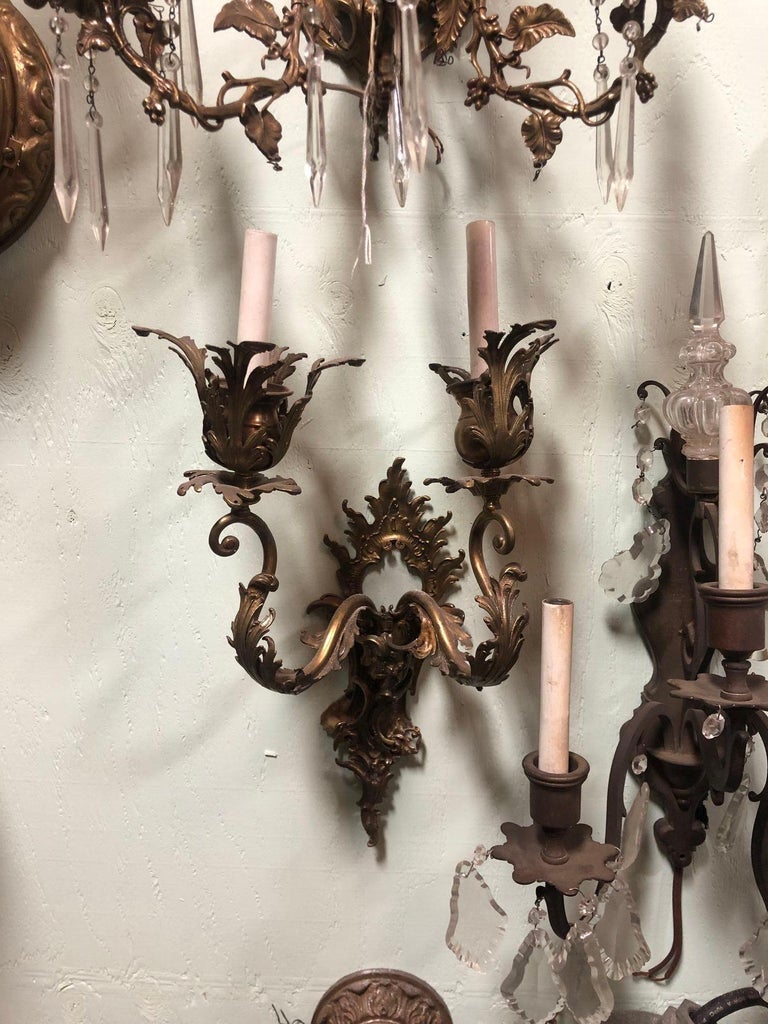 Italian Baroque Candelabra Style Wall Sconce, Pair