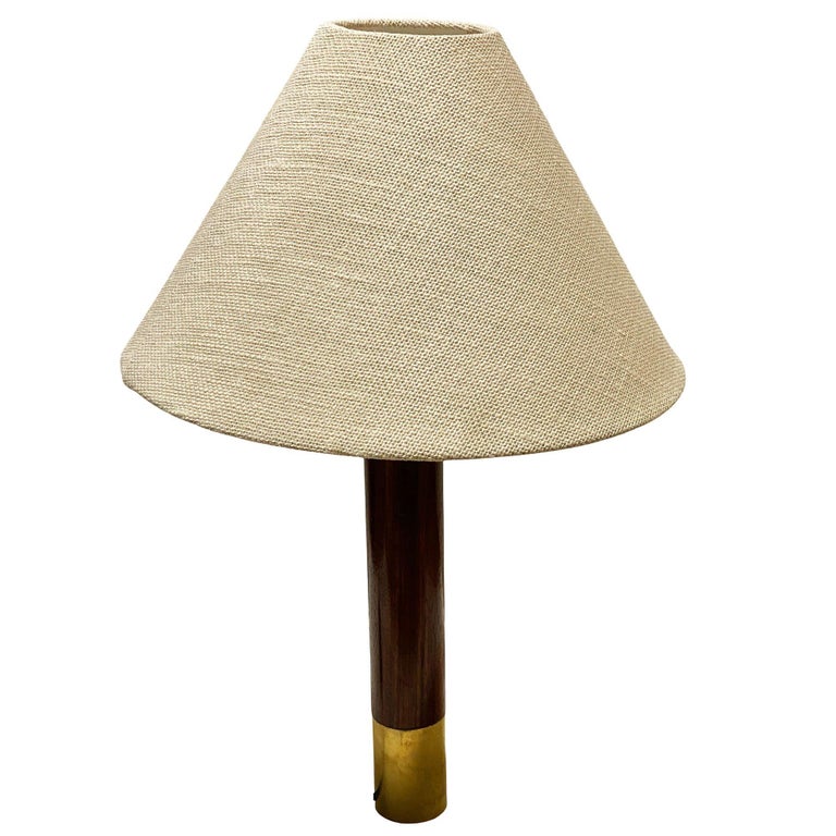 Brass Básica M2 Table Dimmer Lamp by Santiago Roqueta For Santa & Cole w/ Shade