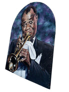 10' Foot Tall Oil on Canvas Portrait of Louis Armstrong Folding Screen
