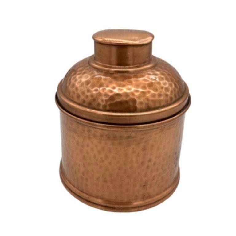 Mid Century 5" Hammered Copper Tin Lined Humidor by Revere Rome N.Y