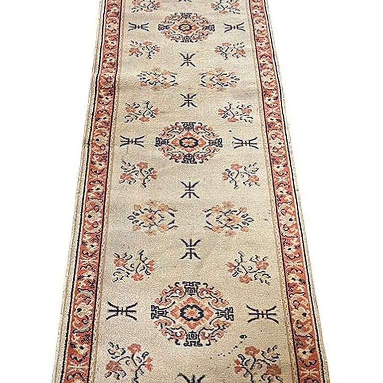 8' Foot Hand Knotted Wool Turkish Oushak Runner Rug