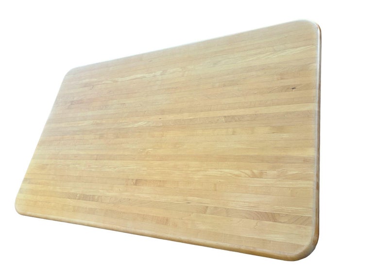 Marcel Breuer Style Mid-Century Blonde Wood & Chrome Dining Table