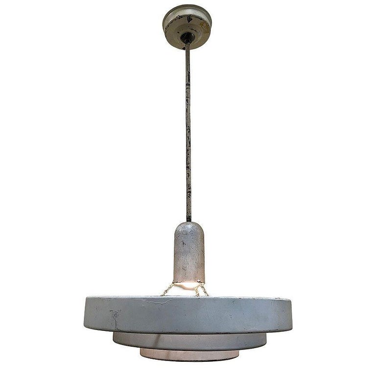 Mid-Century "Saturn" Ceiling Steel 19" Pendant by Kurt Versen, 22 Available