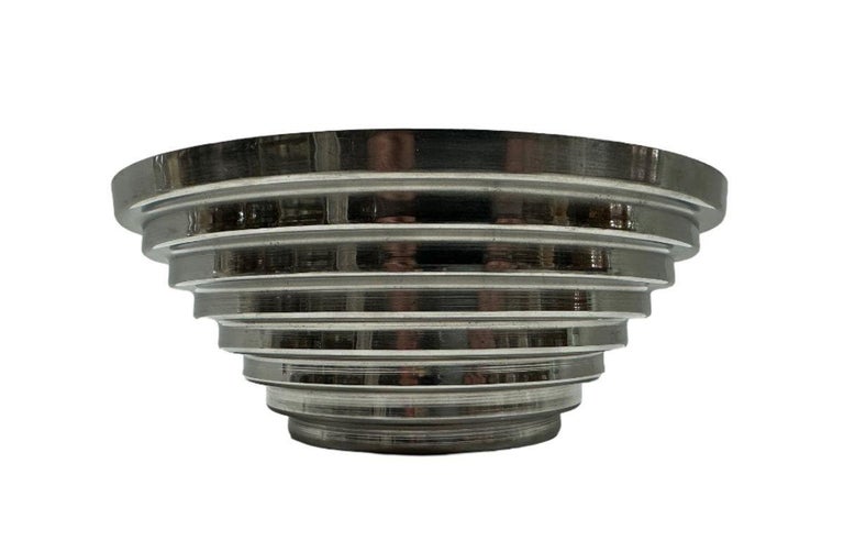 1980's Vintage Post Modern Stainless Steel Devo Maya Bowl Pewtertone by Mann