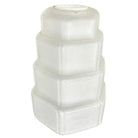 French Stepped Art Deco Frosted Glass Ceiling Shade by Vianne