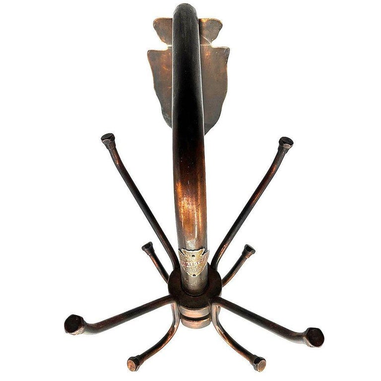 Japanned “Wall Tree” Copper Flashed Brass Rotating Wall Coat Rack by Peedee