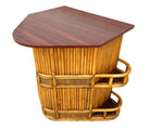 Restored Mid-century Sailboat Ships Bow Shaped Stacked Rattan Dry Bar