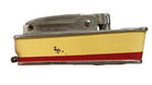 Mid-Century Novelty Sarome Japan Cruise Ship Enameled Lighter, Yellow & Red