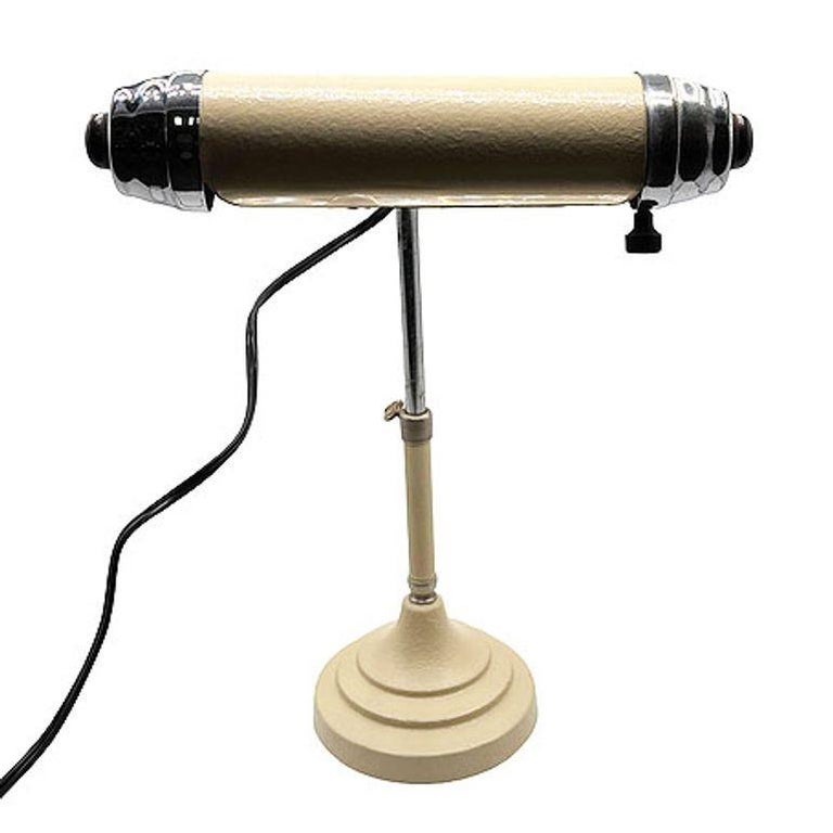 Streamline Modern Chrome & Enameled Bankers Desk Lamp by Radionic