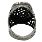 925 Sterling Scrollwork Tang Grass Pattern Victorian Statement Ring Size 10