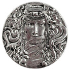 Art Nouveau Veiled Female Portrait Brooch by Rine Pewter