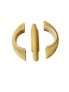 Mid Century Cream & Ivory Trim Bakelite Bridge Drawer Pulls Set of 12