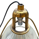 Rare Brass Plated Holophane Industrial Hanging Pendant Light