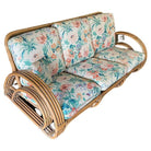 Rare Restored Double Tear Drop Stacked Rattan Lounge Chair Sofa Livingroom Set