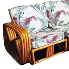 Restored 4-Strand Square Pretzel Rattan Corner Sectional Sofa for Six by Ritts