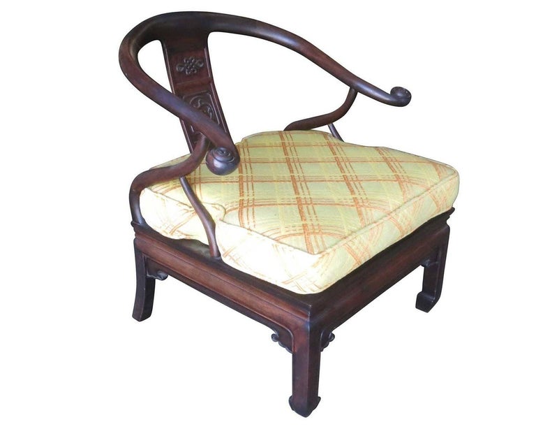 James Mont Style Horseshoe Lounge Chairs, Pair