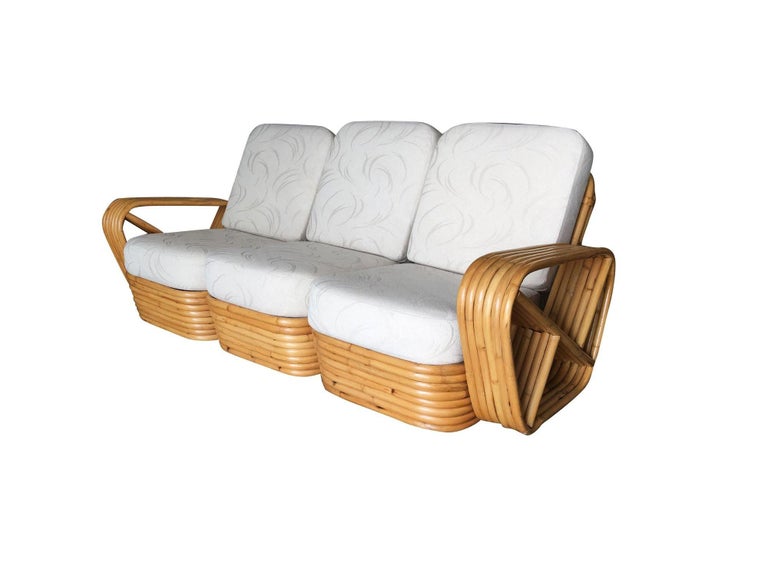 Restored Paul Frankl Style Six-Strand Square Pretzel Sectional Sofa