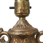 Hollywood Regency Style Goldtone Spelter Urn Table Lamp on Marble Base