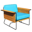 Restored Pair of Wrought Iron and Rattan Ski Club Lounge Chairs by Shirley Ritts