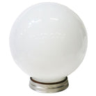 1930 Round Art Deco School House Milk Glass Ceiling Globe w Flush Celing Fixture