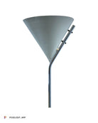 1950's Mid Century Modern White and Chrome Floor Lamp Torchiere