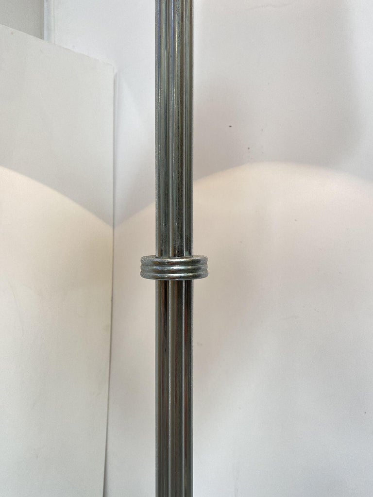 Mid-Century Modern Chrome Polish Rod Floor Lamp