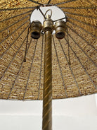 Brass & Marble Empire Iron Marble Floor Lamp w/ Beaded Shade