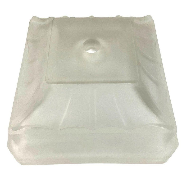 Vivian Art Deco Geometric Square Satni Frosted Art Glass Light Up Lamp Base