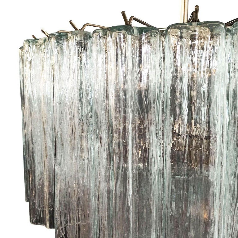 Mid-century Murano Glass Tronchi Pendant Chandelier by Venini