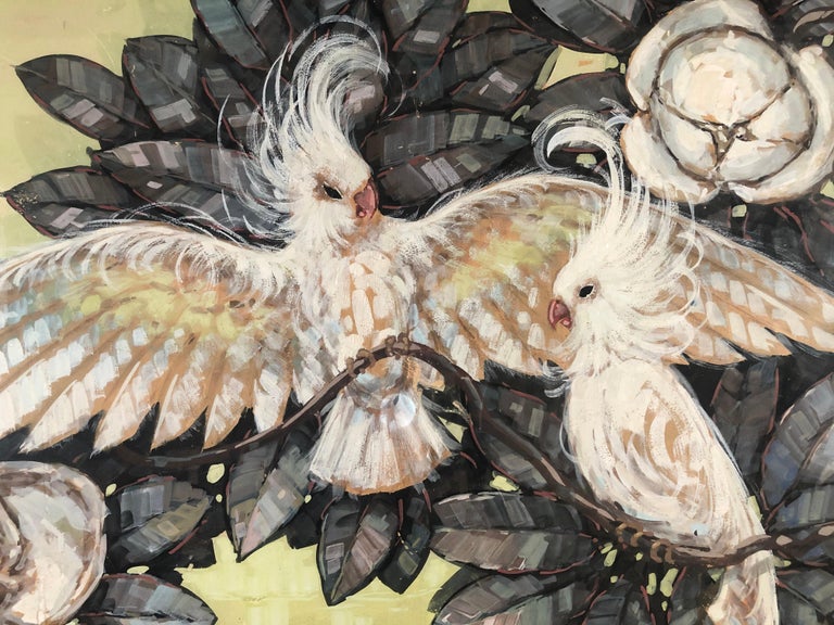 Billy Seay Airbrush Cockatoo and Hibiscus Hawaiian Art for Turner