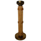 Restored Midcentury Six-Strand Rattan Table Lamp & Brass Base W/ Fancy Wrapping