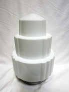 Large Art Deco Stepped Birthday Cake Skyscaper Ceiling Glass Globe Pendant