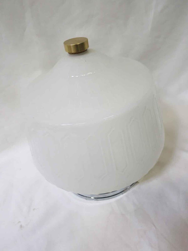 Art Deco Bell Shape Ceiling Glass Globe Pendant with Geo Pattern