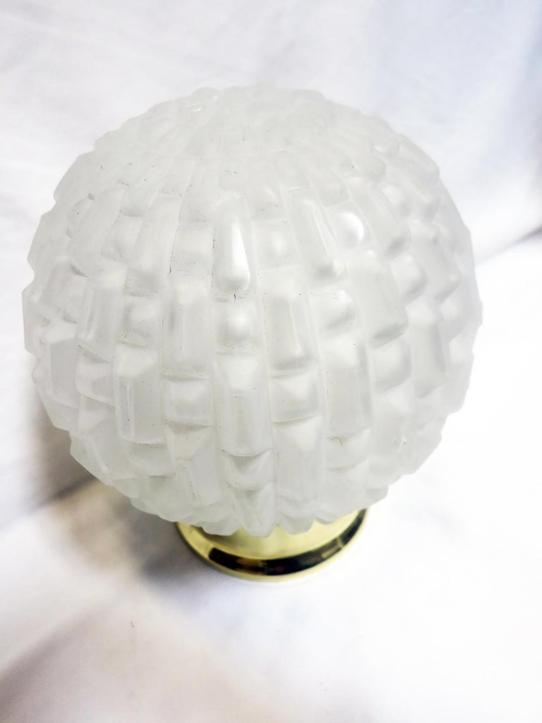 Art Deco Small Opaque Geometric Sphere Ceiling Glass Globe Pendant