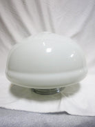 Large Schoolhouse Banded Oval Shape Ceiling Glass Globe Pendant