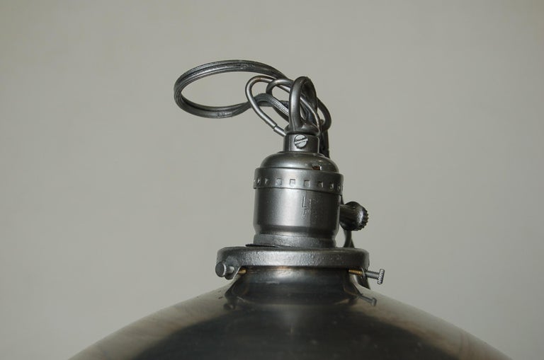 Brushed Aluminum Industrial Round Swag Ceiling Fixture