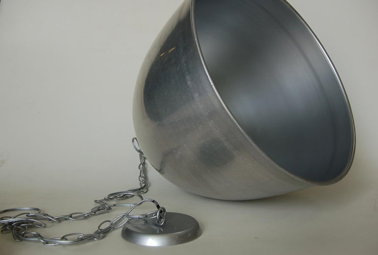 Brushed Aluminum Industrial Round Swag Ceiling Fixture