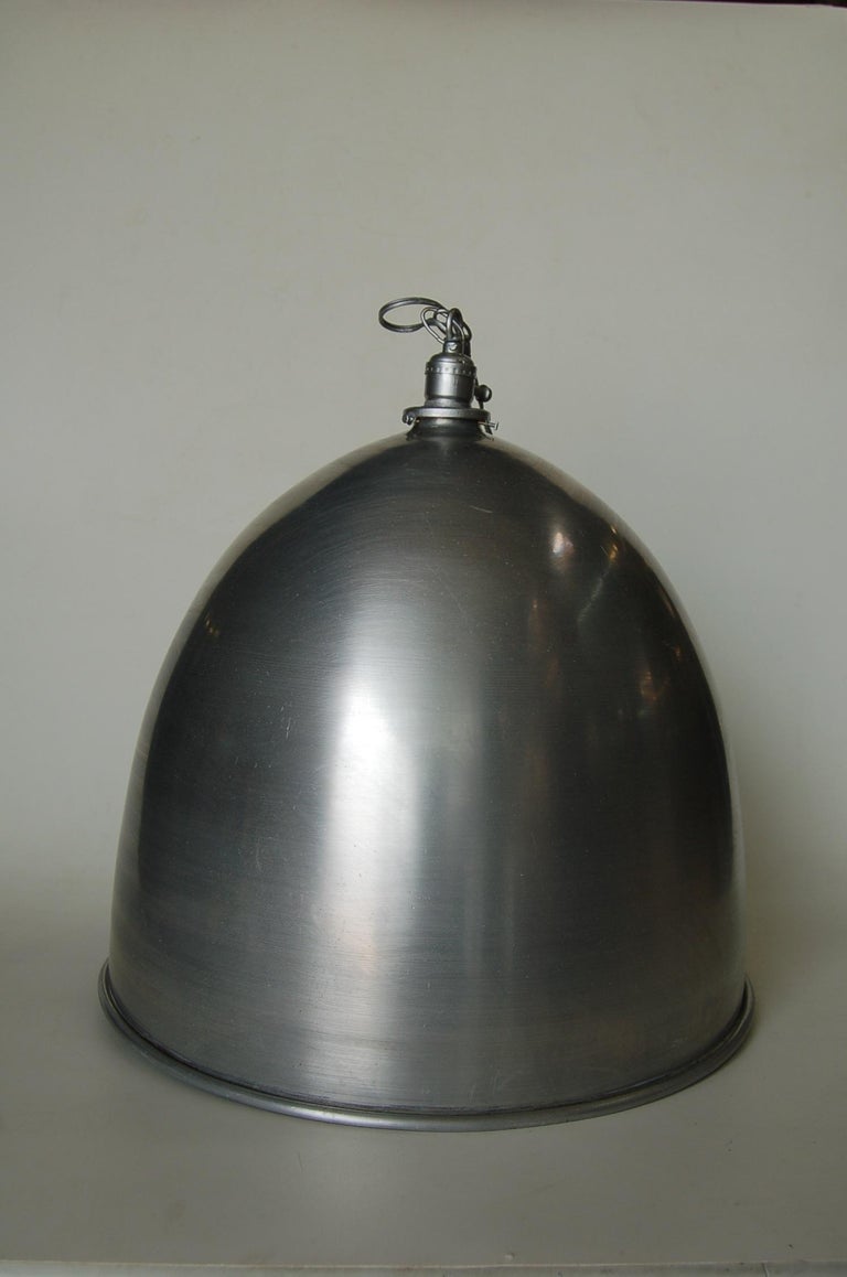 Brushed Aluminum Industrial Round Swag Ceiling Fixture