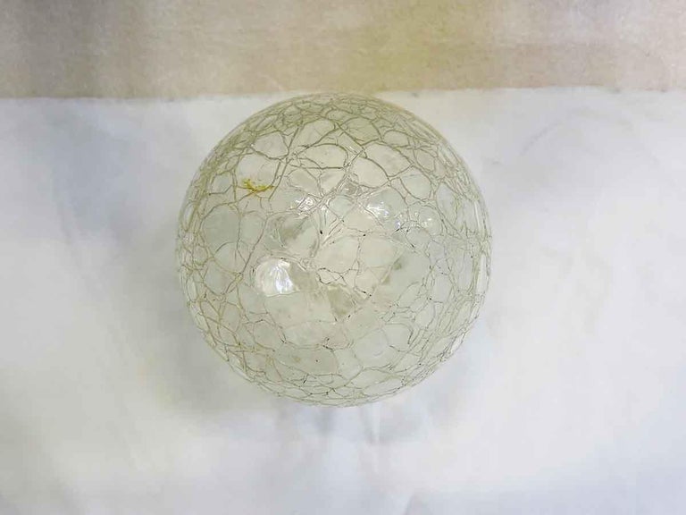 Small Vintage Crackled Ceiling Glass Globe Pendant