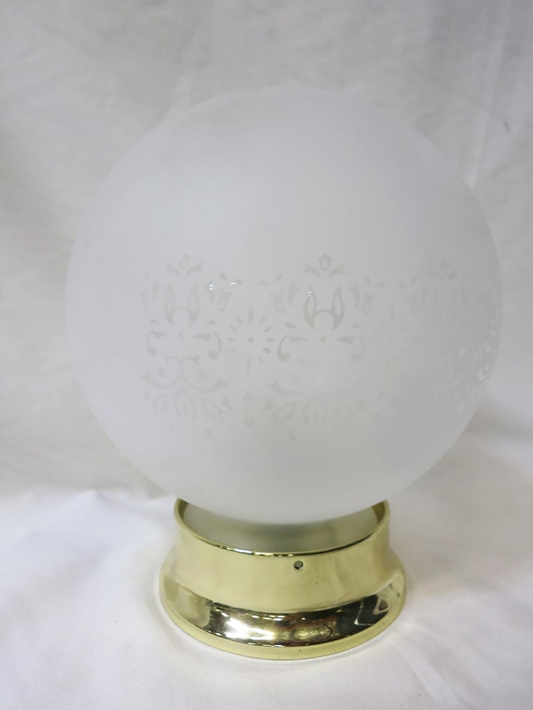 Satin Floral Glass Sphere Ceiling Glass Globe Pendant