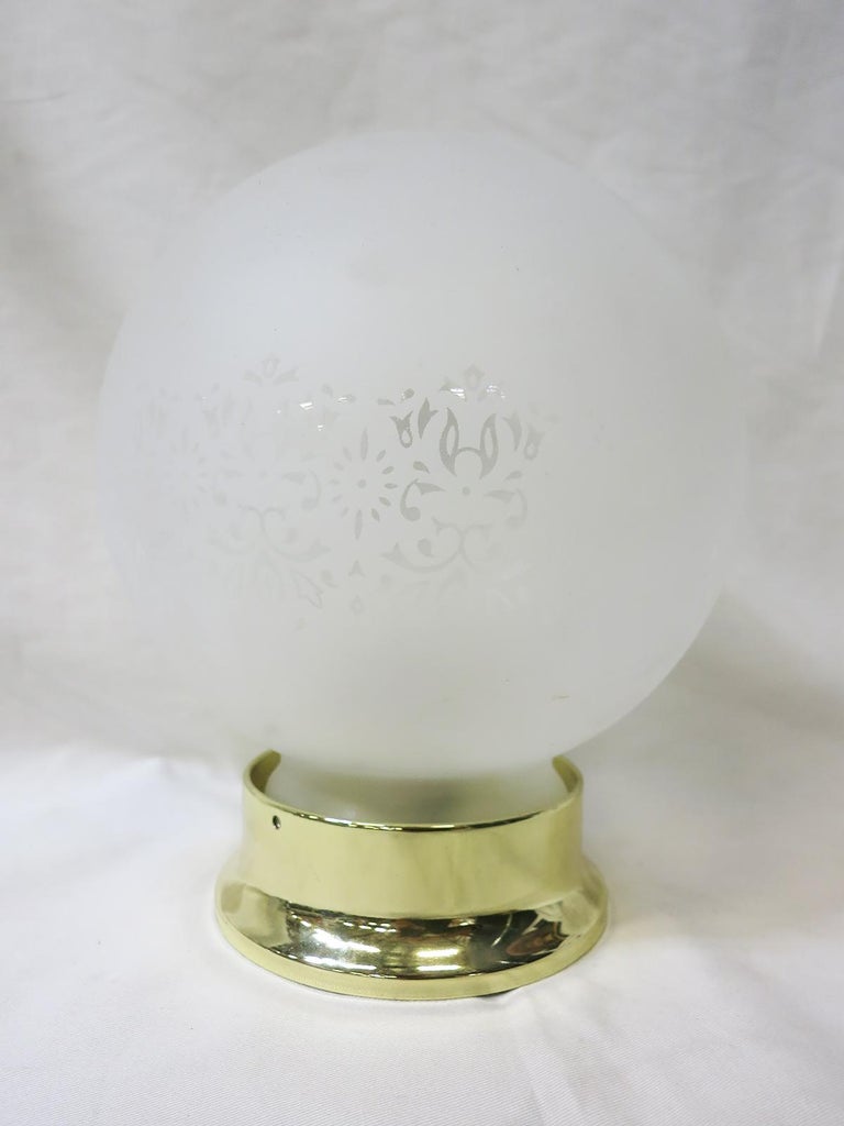 Satin Floral Glass Sphere Ceiling Glass Globe Pendant